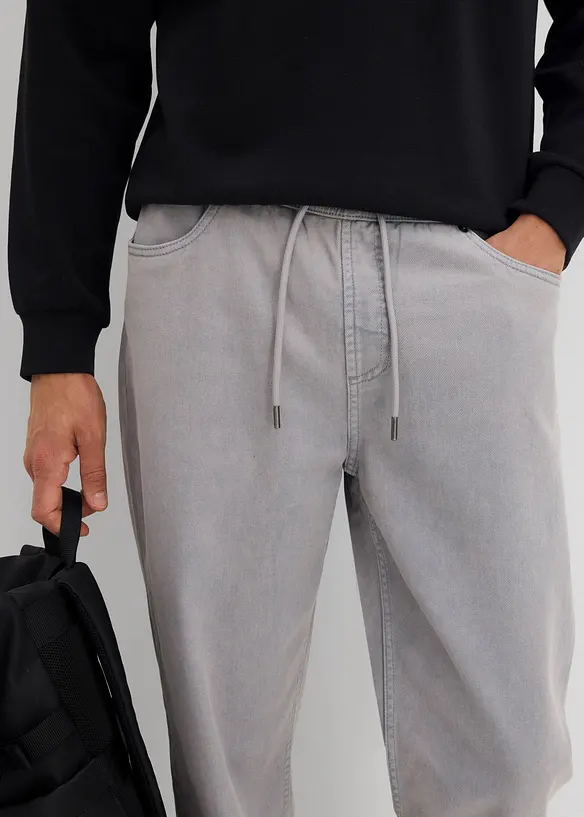 Relaxed Fit instapbroek van katoen-twill, tapered, bonprix
