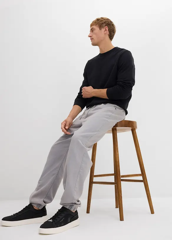 Relaxed Fit instapbroek van katoen-twill, tapered, bonprix