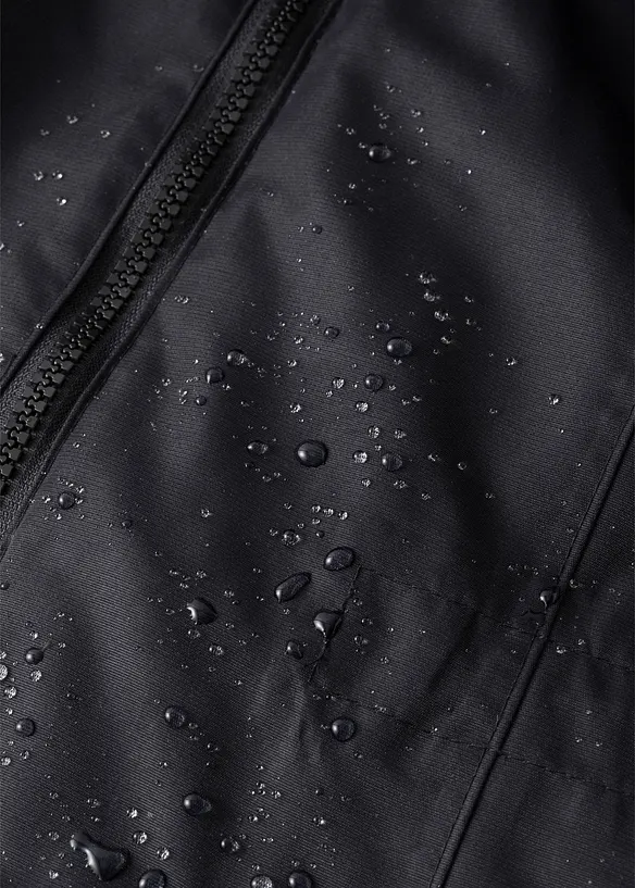 Lange outdoor jas met capuchon in layerlook, waterdicht, bonprix