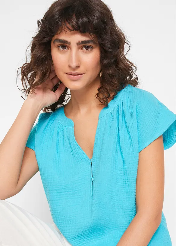 Mousseline blousetop van katoen, bonprix