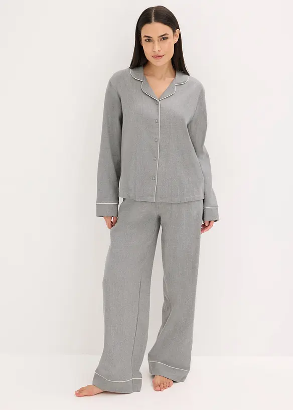 Geweven flanellen pyjama met visgraatpatroon, bonprix