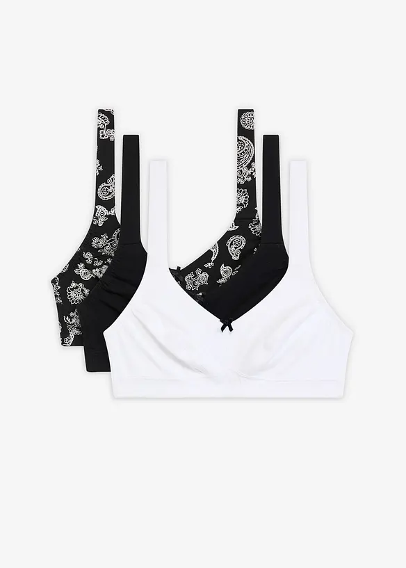 Bh zonder beugels met biologisch katoen (set van 3), bonprix