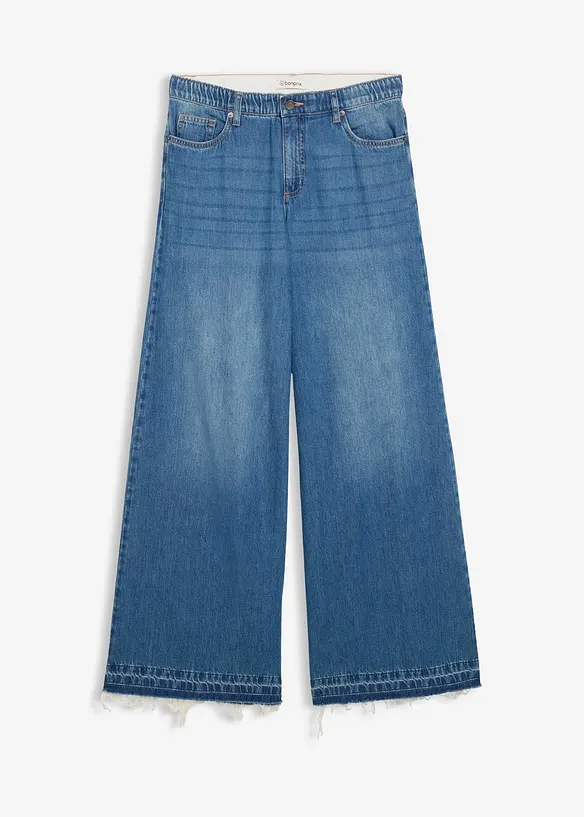Wide leg jeans mid waist, comfort tailleband, bonprix
