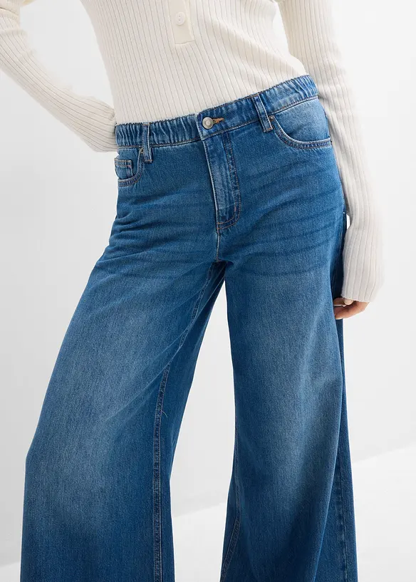 Wide leg jeans mid waist, comfort tailleband, bonprix