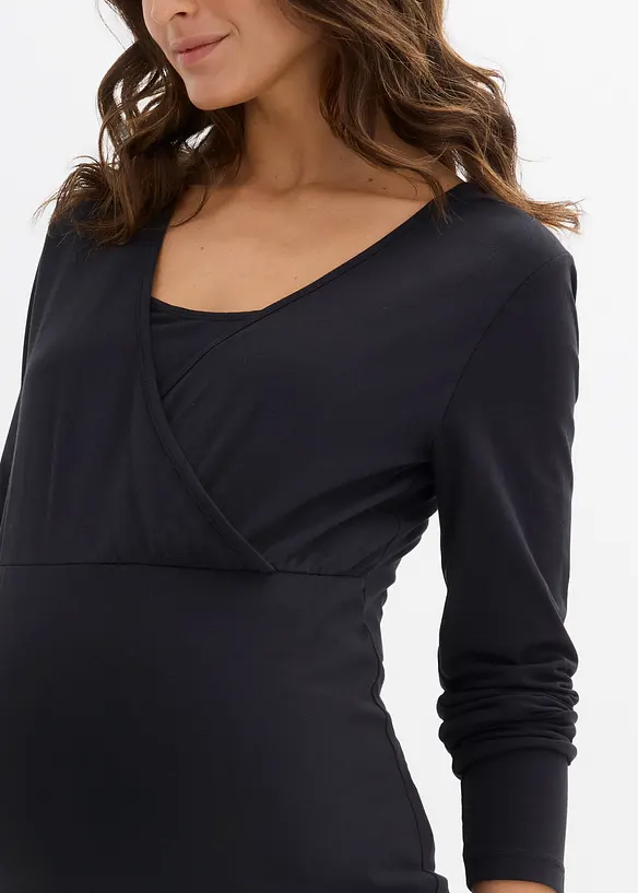 2-in-1 zwangerschapsshirt/voedingsshirt van biologisch katoen (set van 2), bonprix