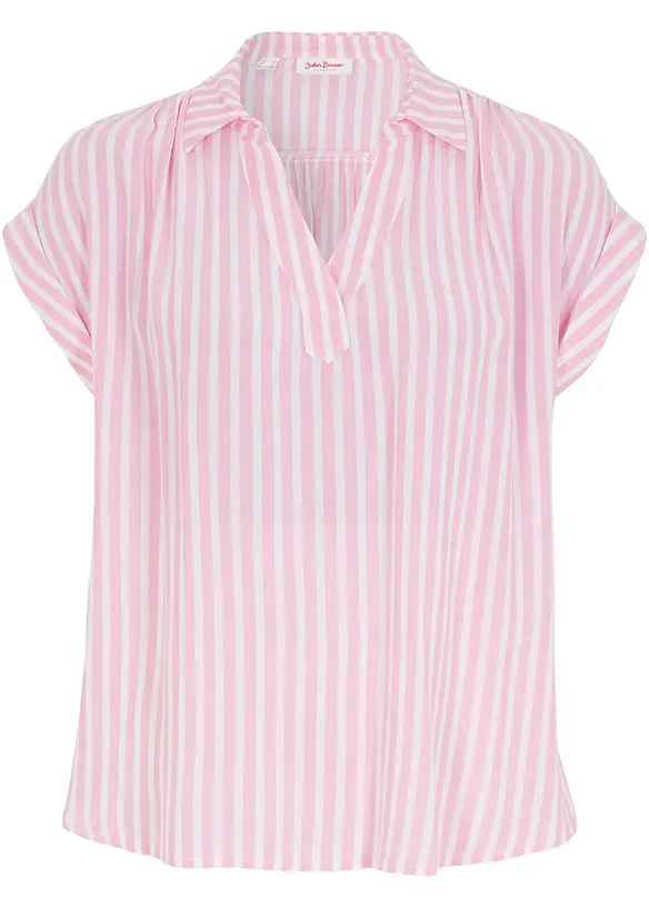 Blouse van soepele viscose, korte mouw, bonprix