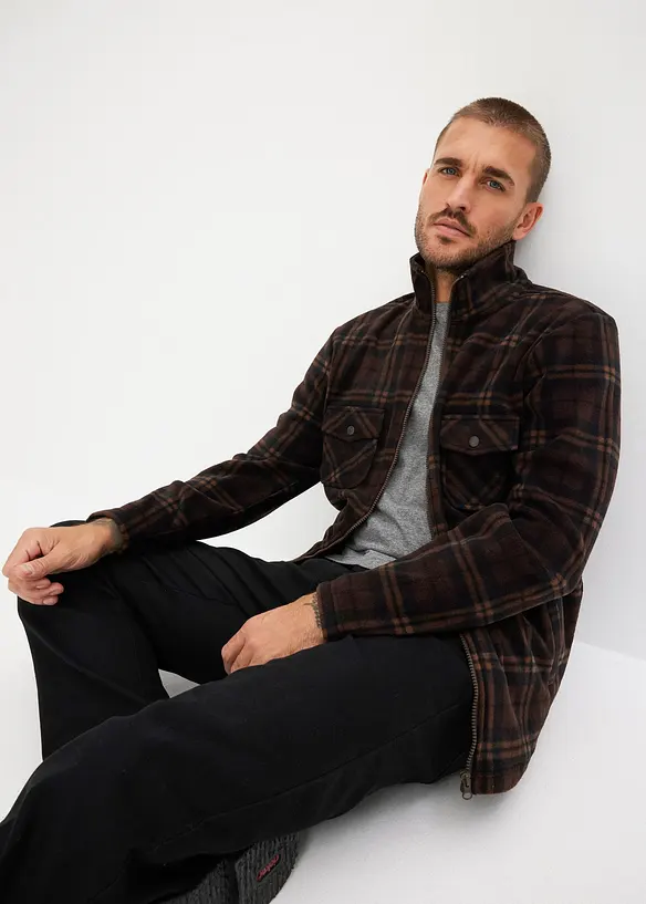 Fleece jas met opstaande kraag, bonprix