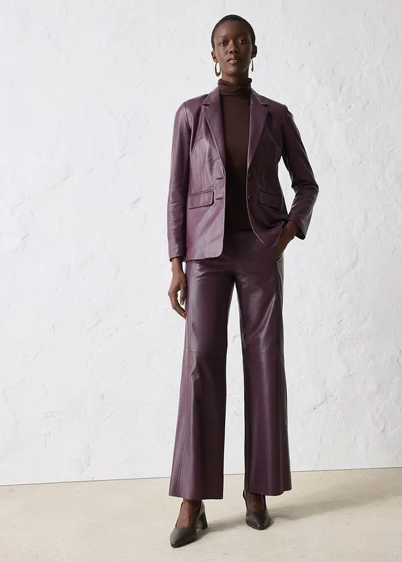 Leren blazer van lamsnappa, bonprix