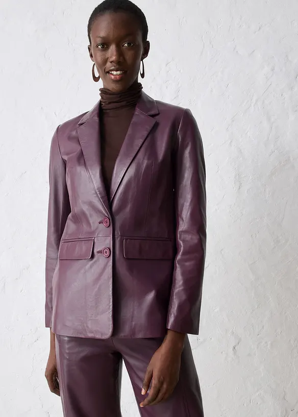 Leren blazer van lamsnappa, bonprix
