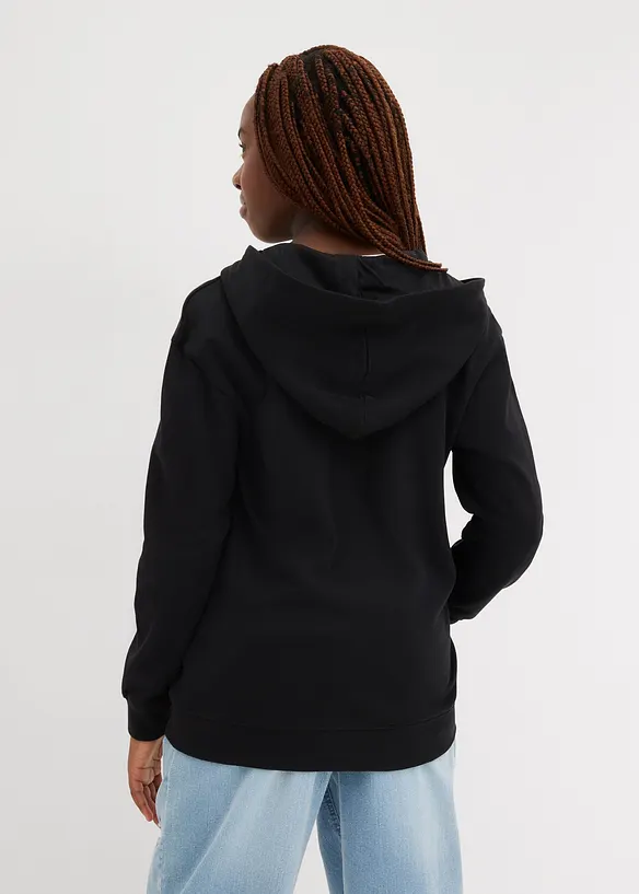 Sweatvest met capuchon van een zachte mix met biologisch katoen, bonprix