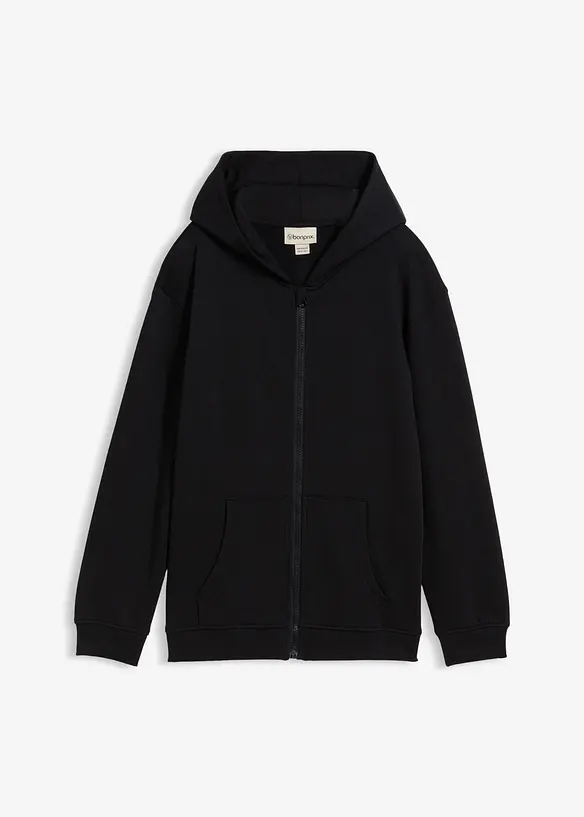 Sweatvest met capuchon van een zachte mix met biologisch katoen, bonprix