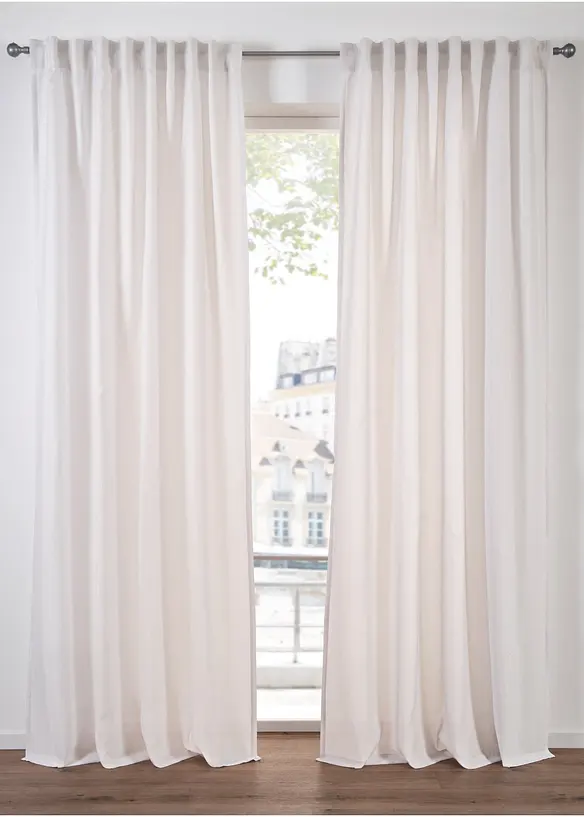 Gordijnen van gerecycled materiaal (2 stuks), bonprix