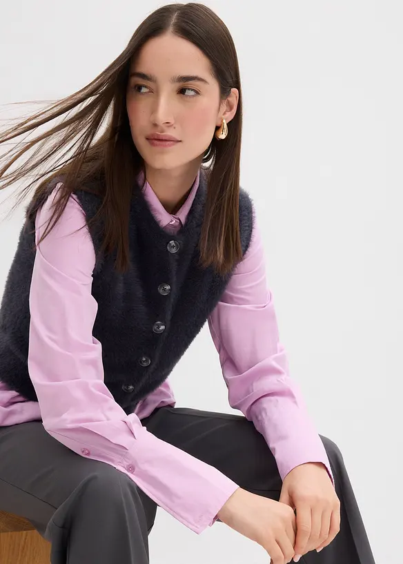 Mouwloos vest van een verengaren-viscosemix, bonprix