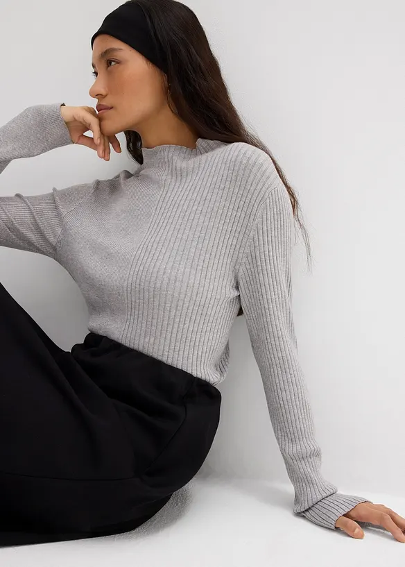 Geribd shirt in een viscosemix, bonprix