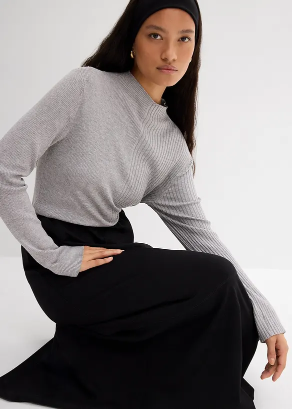 Geribd shirt in een viscosemix, bonprix