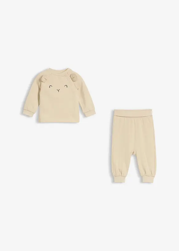 Sweater en broek met biologisch katoen (2-dlg. set), bonprix