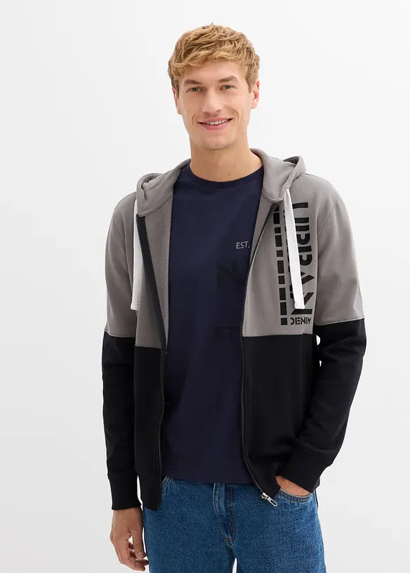 Sweatvest met capuchon van biologisch katoen, bonprix