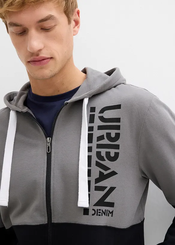 Sweatvest met capuchon van biologisch katoen, bonprix