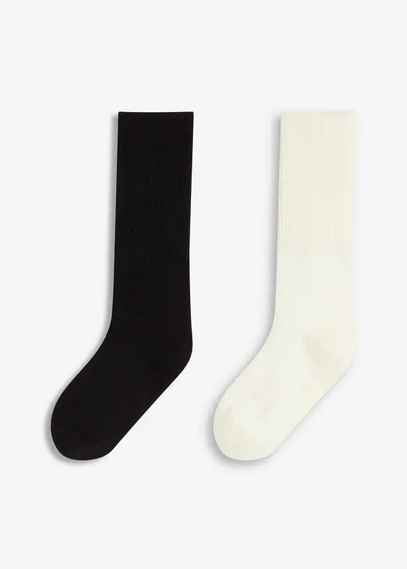 Knuffelsokken met brede omslag (2 paar), bonprix