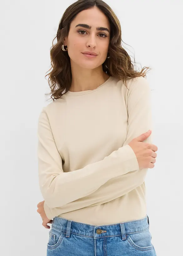 Longsleeve van biologisch katoen (set van 2), bonprix