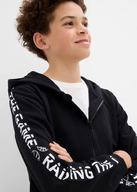 Sweatvest met capuchon van biologisch katoen, bonprix