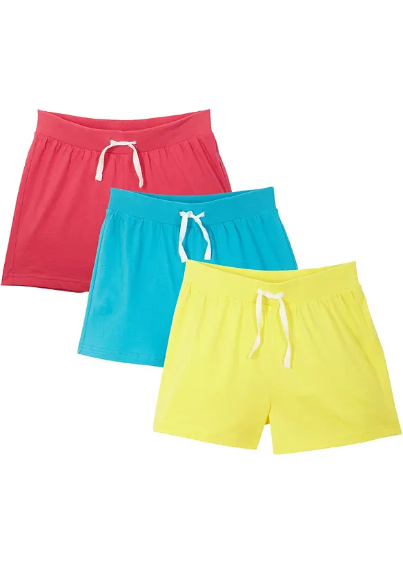 Meisjes short van biologisch katoen (set van 3), bonprix