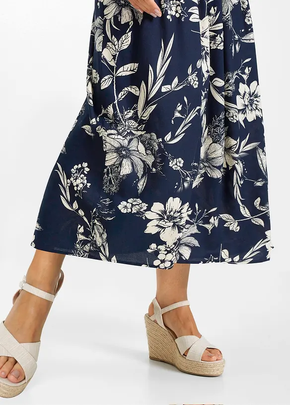 Maxirok van viscose met comfortband en strikkoordjes, bonprix