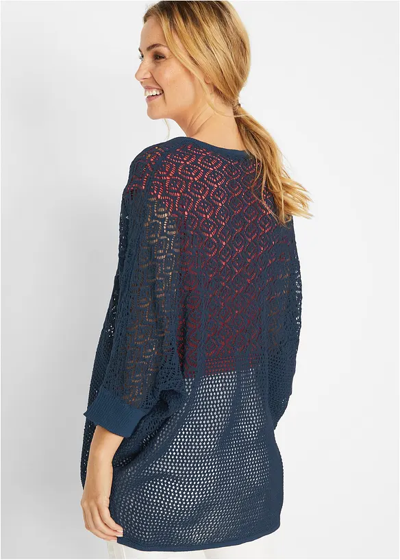 Lang ajour vest, bonprix