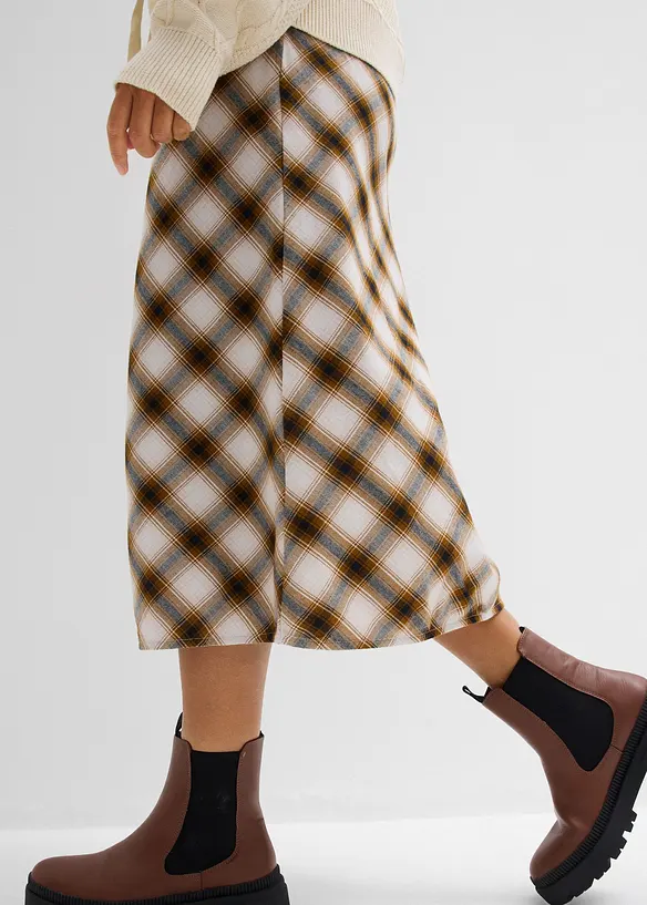 Flanel midirok van katoen, bonprix