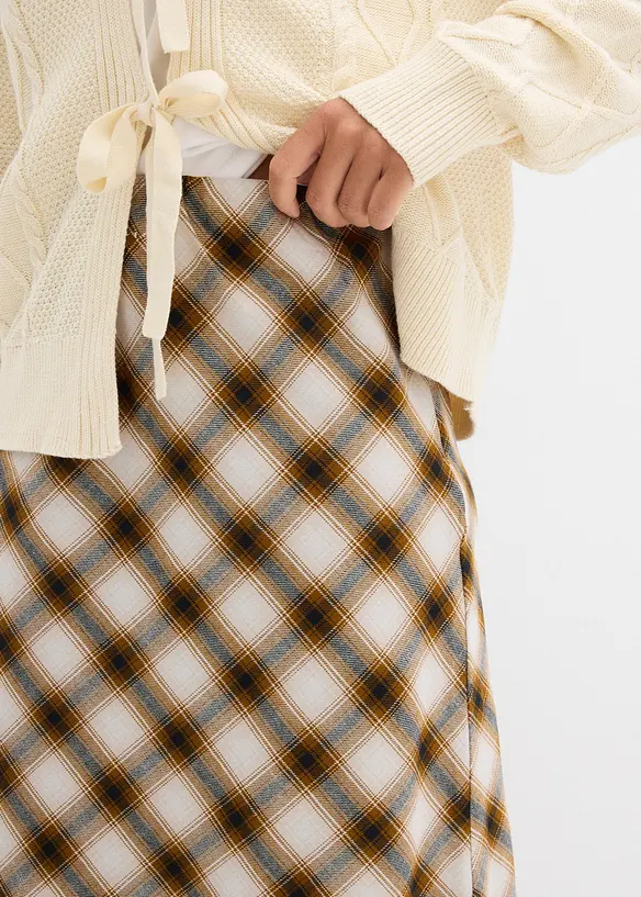 Flanel midirok van katoen, bonprix