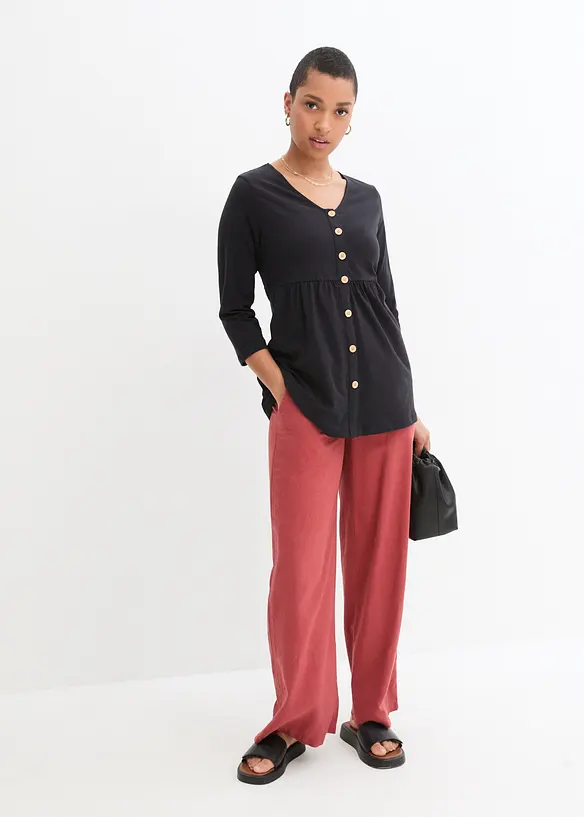 2-in-1 zwangerschaps- en borstvoedingstop van biologisch katoen, bonprix