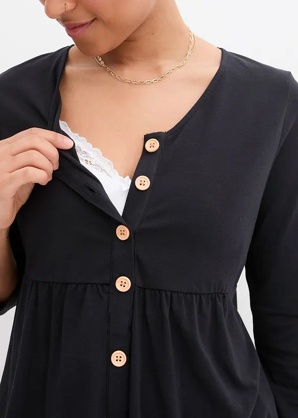 2-in-1 zwangerschaps- en borstvoedingstop van biologisch katoen, bonprix