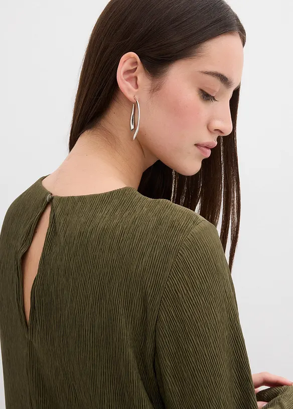 Midi jurk van gestructureerde crinkle, bonprix