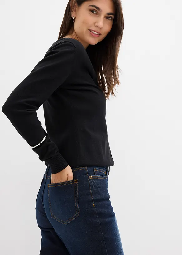 Bootcut jeans mid waist, bonprix