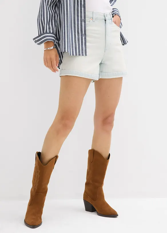 Jeans short high waist, low stretch, bonprix