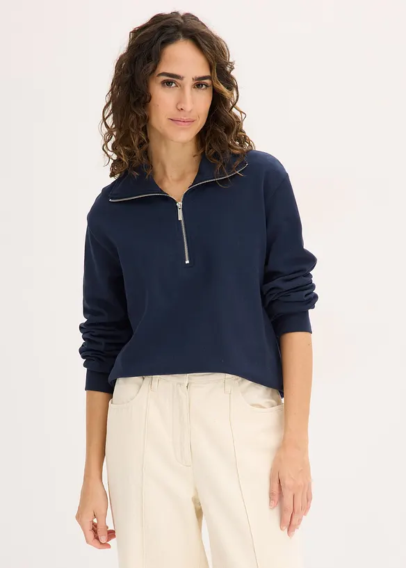 Oversized sweater met ritssluiting, bonprix