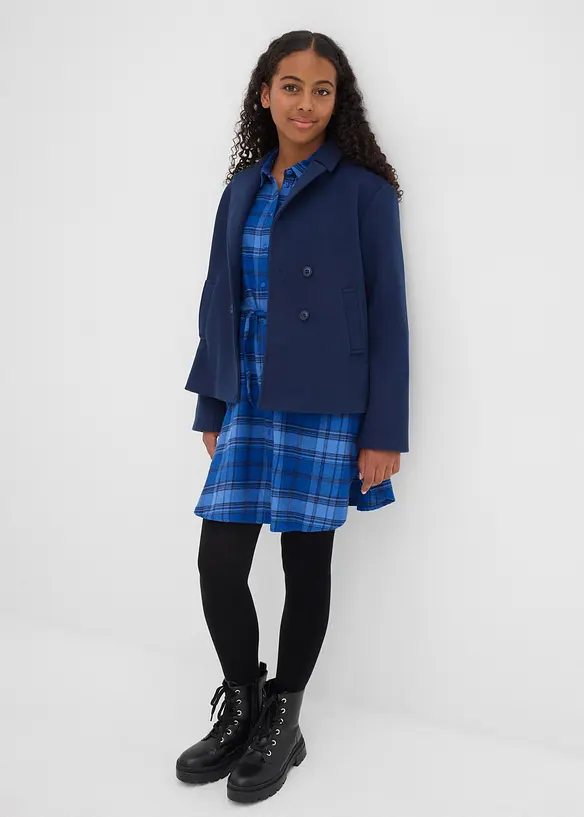 Flanellen meisjes blousejurk, bonprix