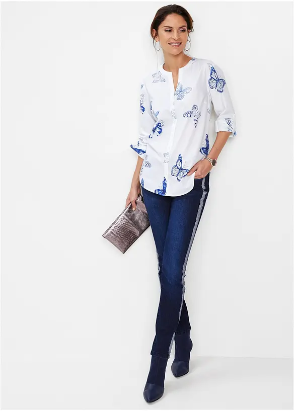 Gedessineerde blouse van viscose, bonprix