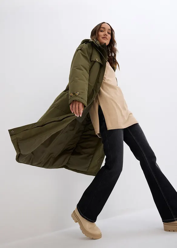 Lange winterjas in layerlook, bonprix