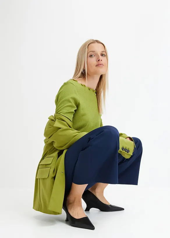 Wijd uitlopende broek met high waist, bonprix