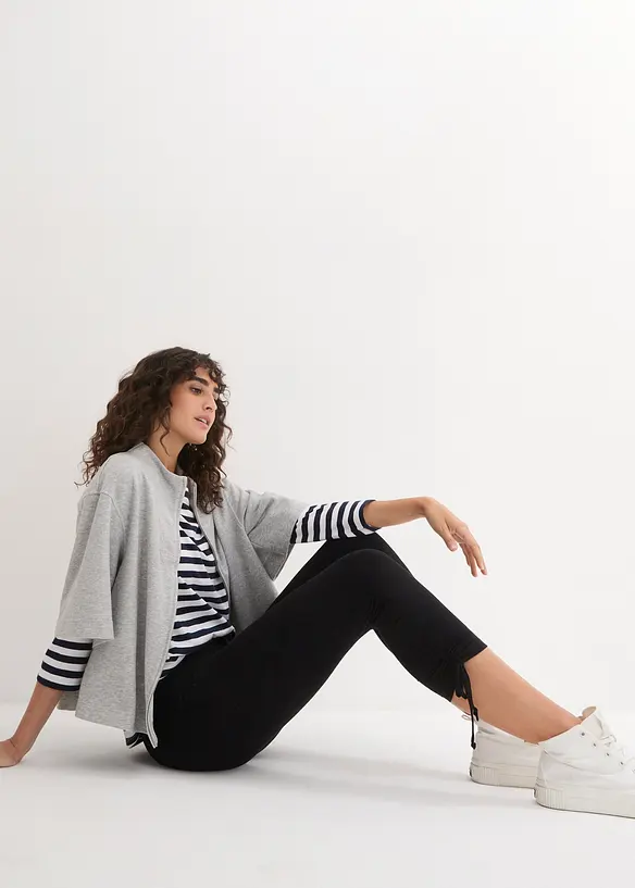 Capri legging met plooitjes (set van 2), bonprix
