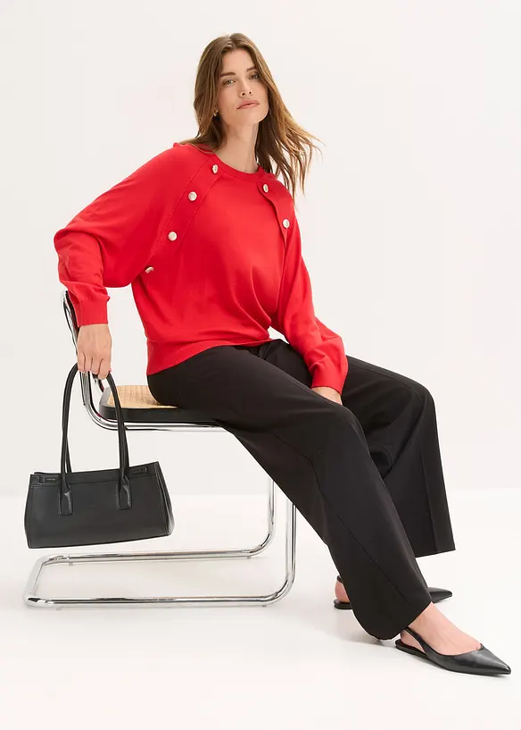 Fijngebreide trui in een soepele viscosemix, bonprix