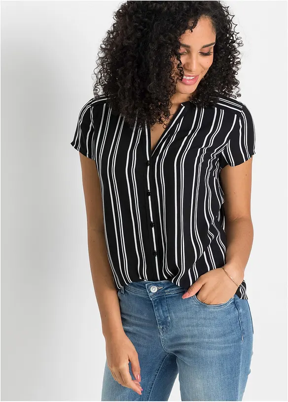 Blouse van viscose met korte mouwen, bonprix