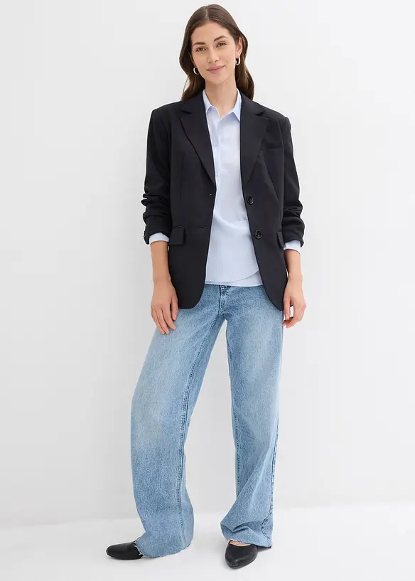 Overhemdblouse van soepel satijn, bonprix