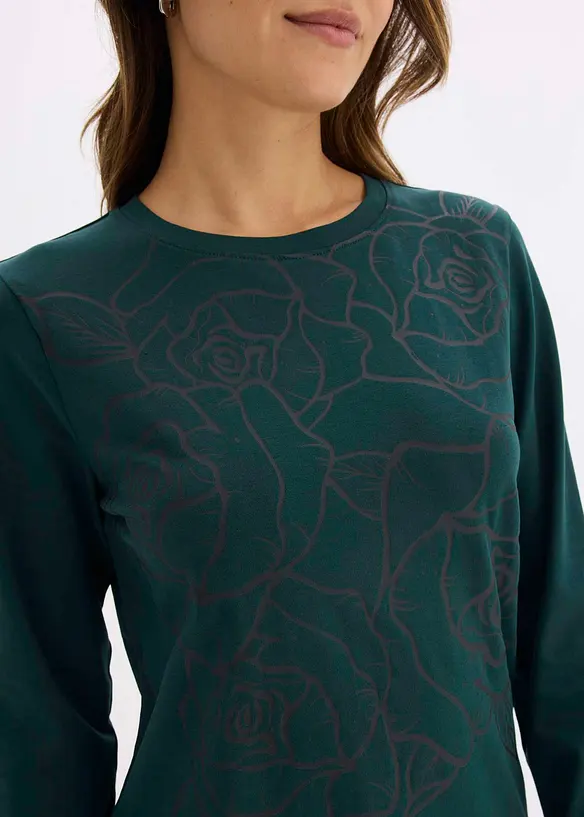 Longsleeve met rozenprint, bonprix