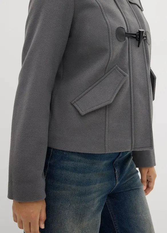 Houtje touwtje jas in wollen look, bonprix