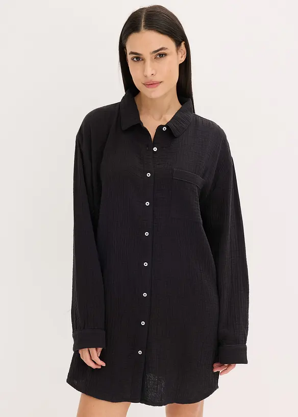 Oversized nachthemd van mousseline, bonprix