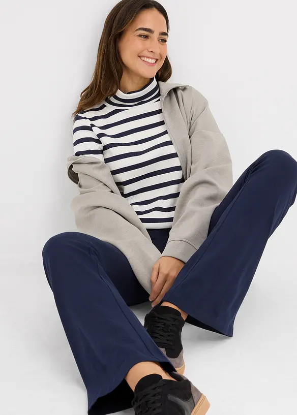 Flared broek van biologisch katoen met stretch, bonprix