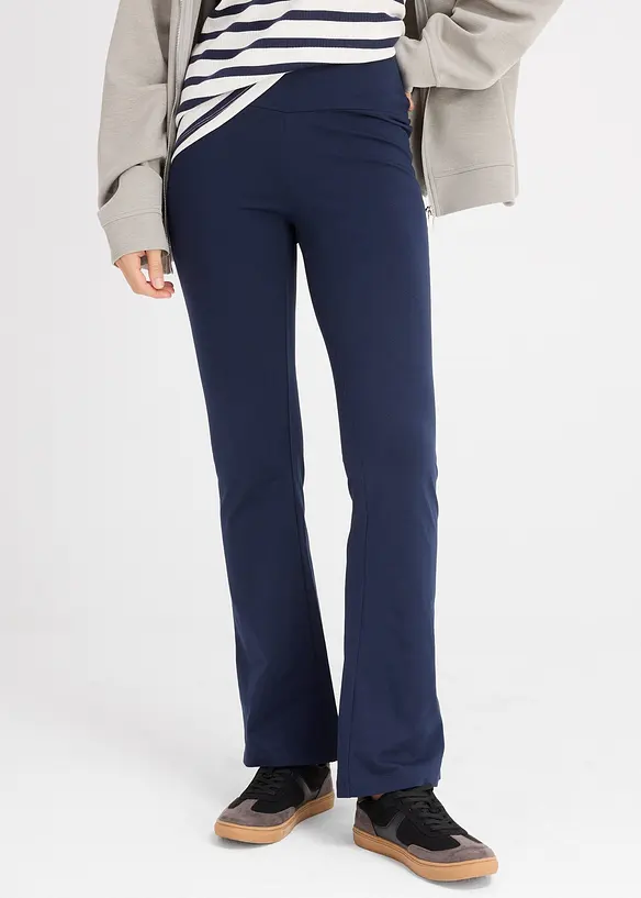 Flared broek van biologisch katoen met stretch, bonprix