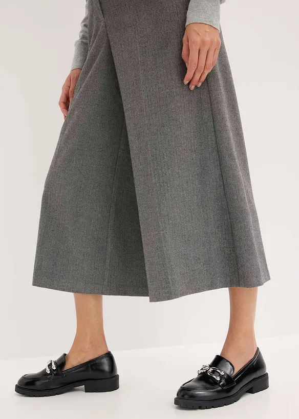 Broek met visgraatpatroon in wollook, bonprix